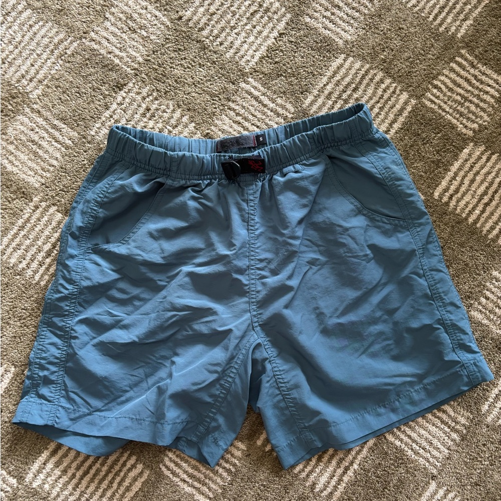 Blue Hiking Shorts with Elastic Waistband and Quick-Drying Fabric